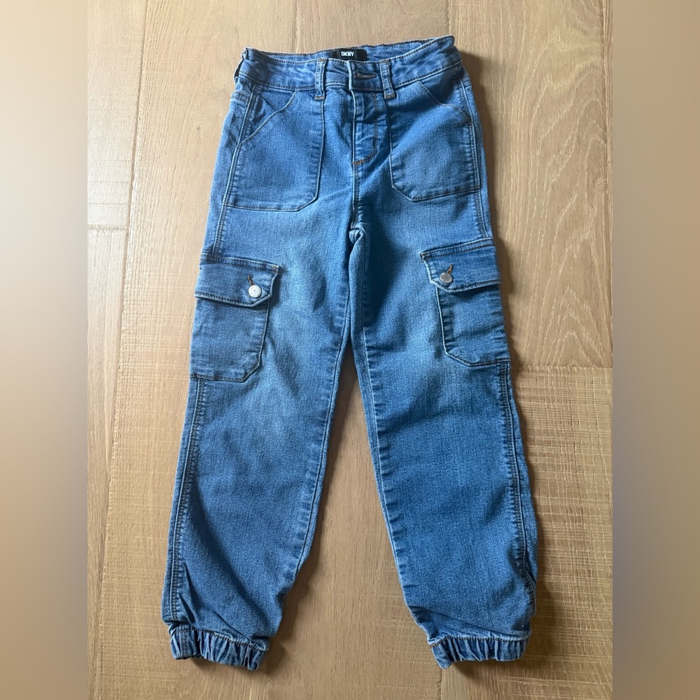 Girls DKNY Blue Denim Cargo Style